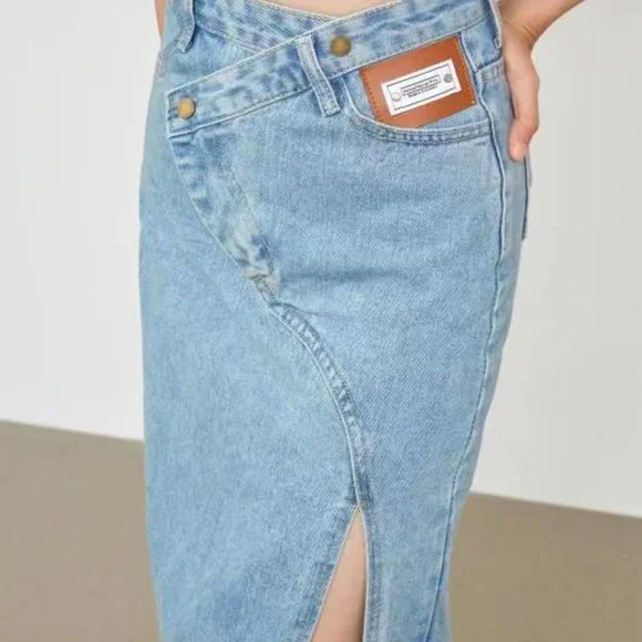 J.ING Samaria Light Sky Blue Asymmetrical Skirt - Picture 2 of 6